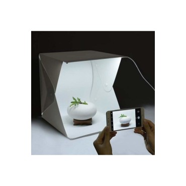  20 x 20 CM Profesyonel Stüdyo Led Işıklı Çift Sıra Ürün Fotoğraf Çekim Çadırı