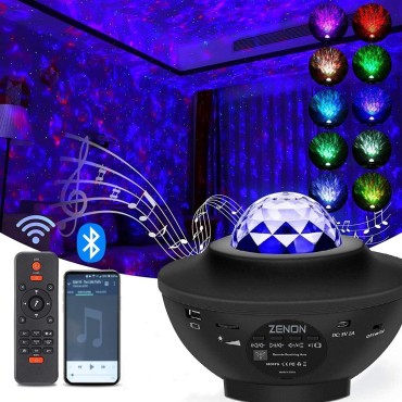  Starry Projektör Bluetooth Hoparlör+Sese Duyarlı Disko Topu+ USB Mp3 Çalar+Parti, Gece Lambası