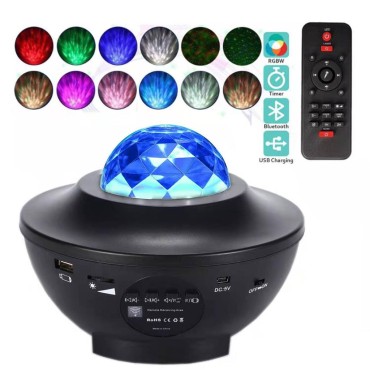  Starry Projektör Bluetooth Hoparlör+Sese Duyarlı Disko Topu+ USB Mp3 Çalar+Parti, Gece Lambası