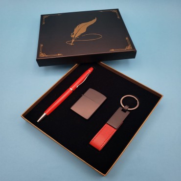Toptan Kırmızı Anahtarlık Çakmak ve Touchpen Kalem
