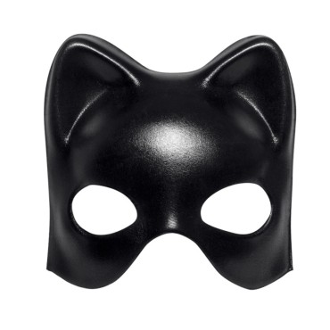 Siyah Deri Görünümlü Kedi Maskesi – Cosplay & Maskeli Balo