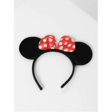Kırmızı Fiyonklu Minnie Mouse Taç Fare Tacı Kafa Bandı