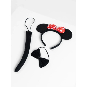 Minnie Mouse Kostüm Seti Taç Kuyruk Papyon Gösteri Seti
