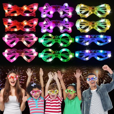 Led Işıklı Karışık 6 Model Yanar Söner Parti Gözlüğü 12 Adet