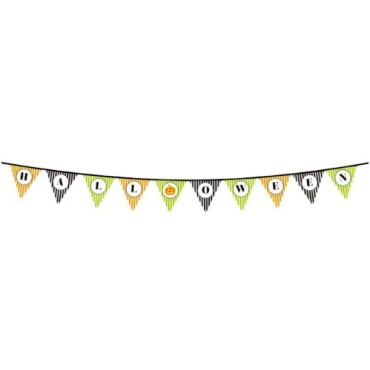 Cadılar Bayramı Kabak Temalı Halloween Yazılı Banner Süs Flama 3 Metre
