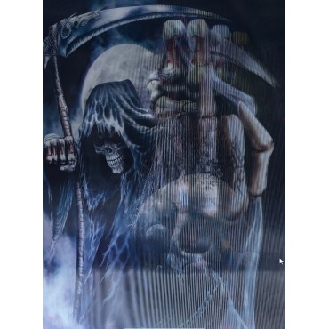 3 Boyutlu Resim 3 Farklı Resim Değişenli Halloween İskelet Tablosu 30x40 cm