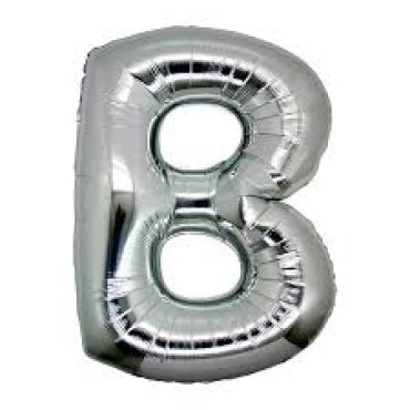 B Harf Folyo Balon Gümüş Renk 40 inç