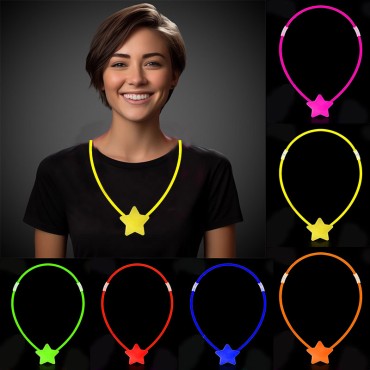 Glow Yıldız Kolye - Glow Kolye - Glow Stick Partisi Yıldız Kolye 6 Adet