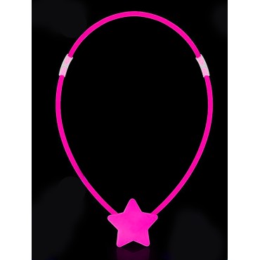 Glow Yıldız Kolye - Glow Kolye - Glow Stick Partisi Yıldız Kolye 6 Adet
