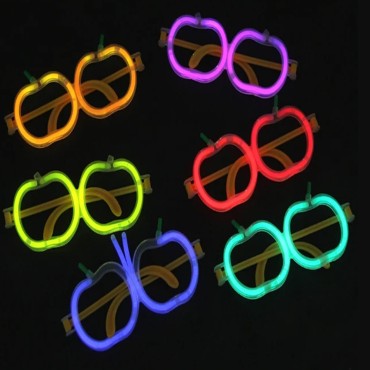 Glow Elma Gözlük - Glow Partisi Gözlüğü - Glow Stick Gözlük 12 Adet