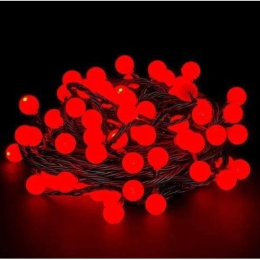 5m 28 Led Kırmızı Işık Siyah Kablo Fişli