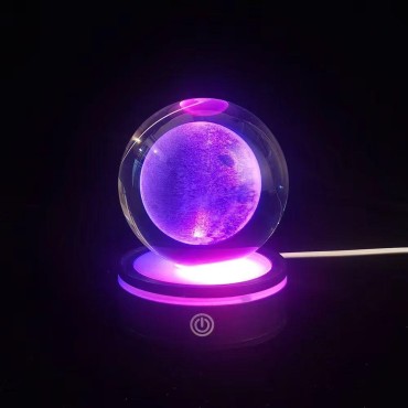 Toptan Usb'li Plastik Altlıklı Dolunay Dönen Cam Küre