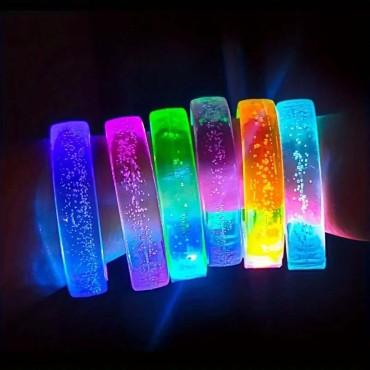 Pembe Led Işıklı Baskı Yapılabilen Pilli Bileklik Bilezik 1,5 cm Genişlik