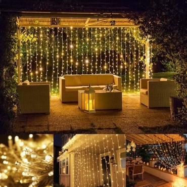 2*2 Perde Led Sarı Işık