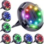 4'lü Solar Panelli Kazıklı Zemin Solar Ledi 8+4 Led RGB