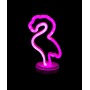 Neon Işıklı Flamingo Yazılı Masa Gece Lambası PİL+USB