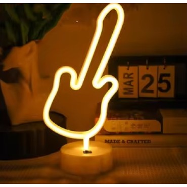 Neon Gitar Masa Lambası 