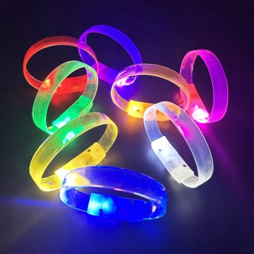 3 Modlu Pilli LED Işıklı Esnek Parti Bilekliği Pembe