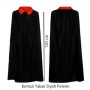 Kırmızı Yakalı Siyah Dracula Pelerin 120 cm