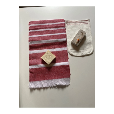 Gelin Hamamı Seti, Premium Peştemal , Ponza Topuk Taşı, Doğal Zeytinyağı Sabun, Kese 4lü Set 