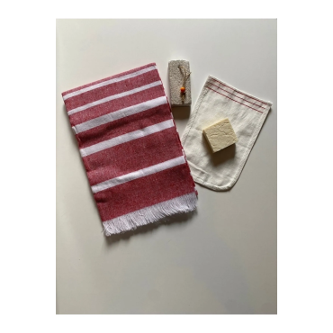 Gelin Hamamı Seti, Premium Peştemal , Ponza Topuk Taşı, Doğal Zeytinyağı Sabun, Kese 4lü Set 